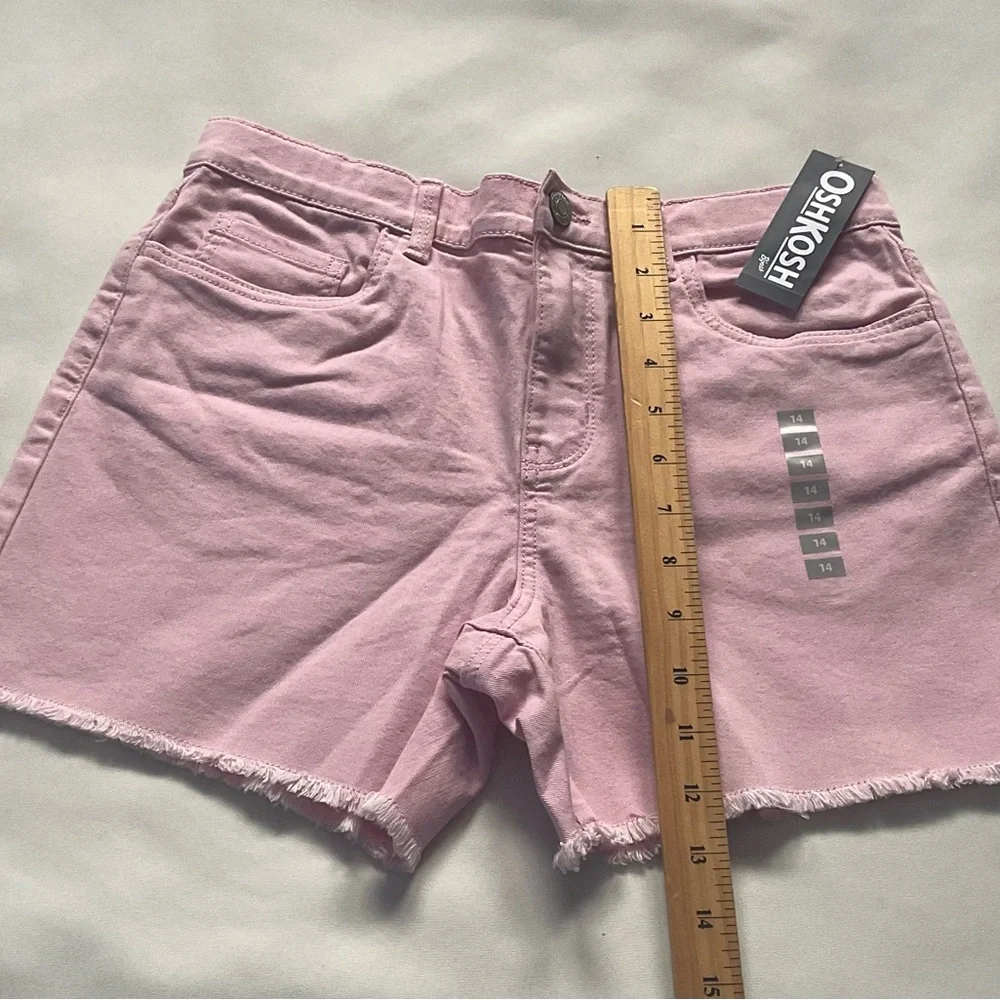 OshKosh B'gosh Pink Jean Shorts Raw Hem Girls Size‎ 14